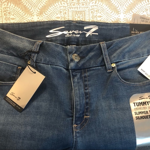 Seven7 Women’s Mid Rise Micro Boot Jeans Size 14W New - Picture 3 of 5